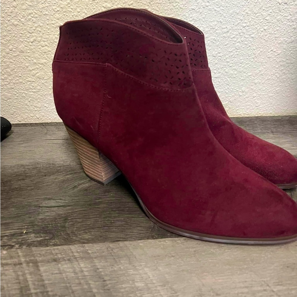 Burgundy boots